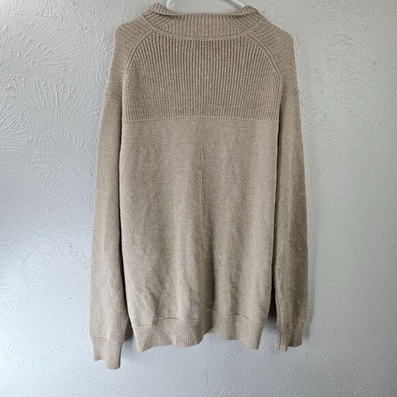 Peter Millar Cardigan Large Tan Knit Merino Wool Linen Preppy Button Up Sweater - Picture 6 of 14